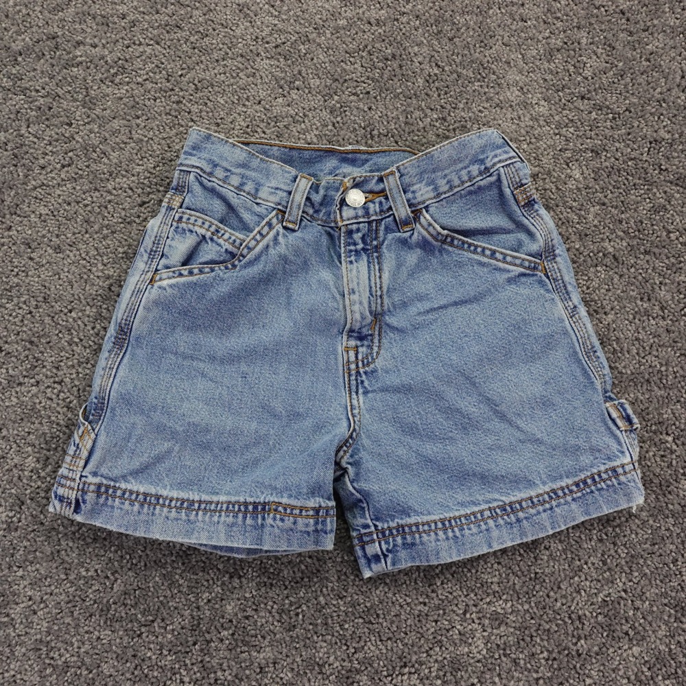 Levis Carpenter Shorts Girls 12 Blue Denim Vintage Slim Fit High Rise 90s